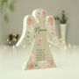 Personalised Floral Wooden Angel Memorial Ornament, thumbnail 10 of 10