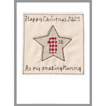 Personalised Star 1st Christmas Card For Baby Boy, Son, Grandson, 6 of 12
