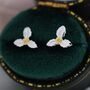 Holly Flower Stud Earrings In Sterling Silver, thumbnail 5 of 11