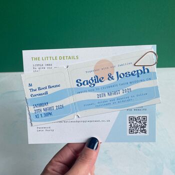 Fun Beach Colourful Style Wedding Invitation, 5 of 5