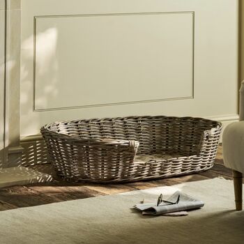 Hove Luxury Hand Woven Rattan Pet Bed, 6 of 9