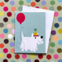 Westie Dog Mini Greetings Card, thumbnail 1 of 5