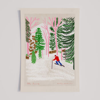 Ski Snowy Scene Art Print Winter Sports Poster, 5 of 9