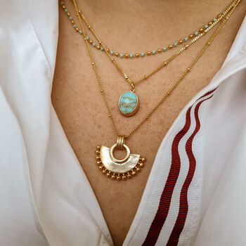 Turquoise Gemstone Layering Necklace Set, 2 of 5