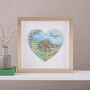 Map Heart Print Golden Wedding Anniversary Gift, thumbnail 2 of 10