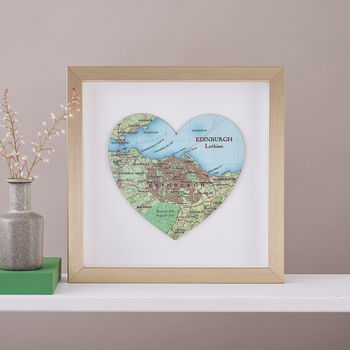 Map Heart Print Golden Wedding Anniversary Gift, 2 of 10