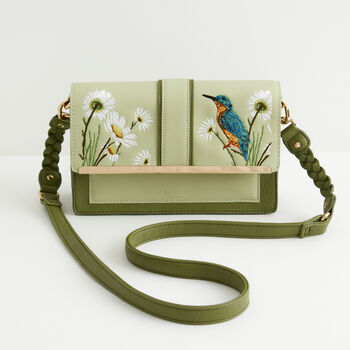 Embroidered Kingfisher Cross Body Bag, 3 of 8