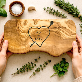 Personalised Carved Heart Cheese Board, 2 of 10