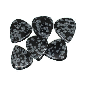 Snowflake Obsidian Guitar Pick In A Gift Box, 3 of 7