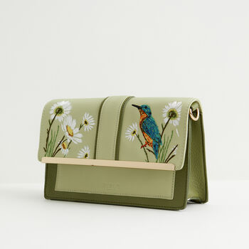 Embroidered Kingfisher Cross Body Bag, 4 of 8