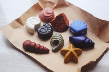 Eight Natural Beeswax Seashell Crayons, 2 of 3