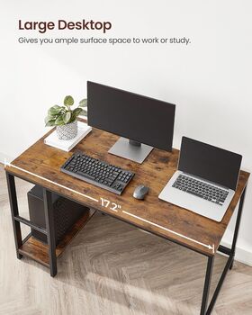 Office Table Computer Desk Workstation With Shelves, 4 of 9