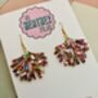 Under The Sea Coral Glitter Statement Earrings / Marine Life Statement Gift / Mermaid Aesthetic Jewellery Iridescent Sea Accessory / Summer Holiday Statement Tropical Beach Jewellery, thumbnail 3 of 5