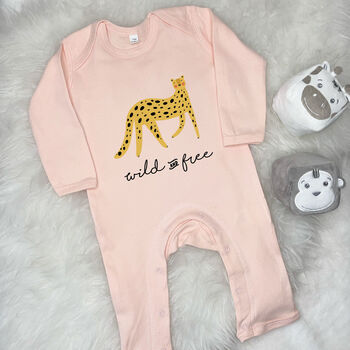 Wild And Free Leopard Jungle Babygrow, 8 of 12