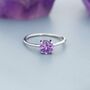 Genuine 1 Ct Amethyst Crystal Ring In Sterling Silver, thumbnail 2 of 12