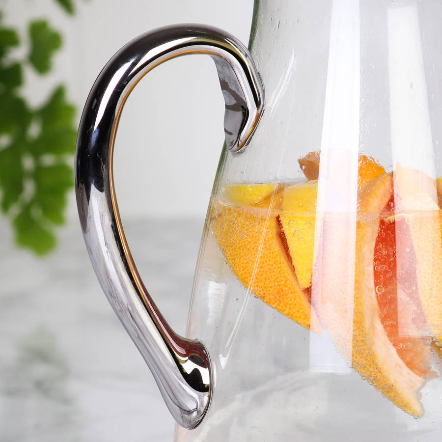 Glass Handled Serving Jug With Stirrer By Dibor