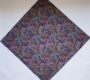 Mens Navy And Burgundy Paisley Neckerchief, 12 of 12