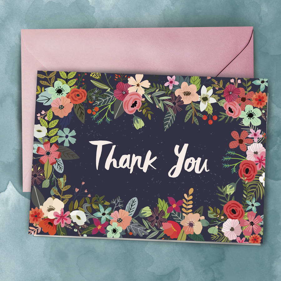 Thank You Flowers Card By Wild Living | notonthehighstreet.com