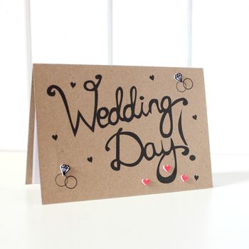 Hand Lettered Wedding Day Card, Congratulations, 2 of 5