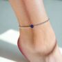 Sterling Silver Evil Eye Beaded Stretch Anklet, thumbnail 1 of 5