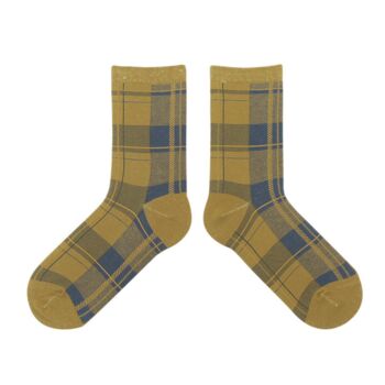 Plaid Print Mid Calf Length Socks, 3 of 4