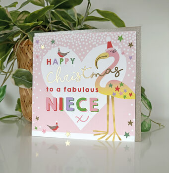 Flamingo Christmas Niece Card, 2 of 2