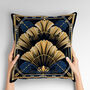 Deco Elegance In Blue Art Deco Cushions Design Three, thumbnail 2 of 8