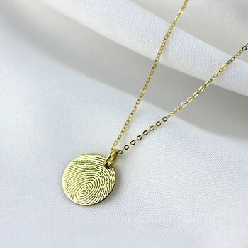 Personalised 9ct Solid Gold Fingerprint Round Charm, 3 of 6