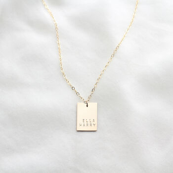 Personalised Rectangle Pendant Necklace, 2 of 7