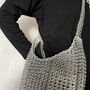 Sliver Skye Shoulder Bag Crocheted Metal Ring Pulls, thumbnail 4 of 12