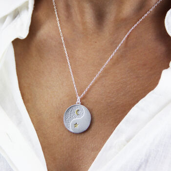 Sun And Moon Yinyang Sterling Silver Necklace, 2 of 9