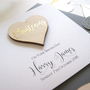 Personalised Christening Or Baptism Wooden Heart Card, thumbnail 4 of 6