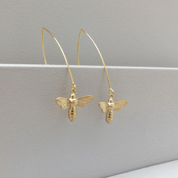 Gold Plated Bee Earrings, 5 of 6