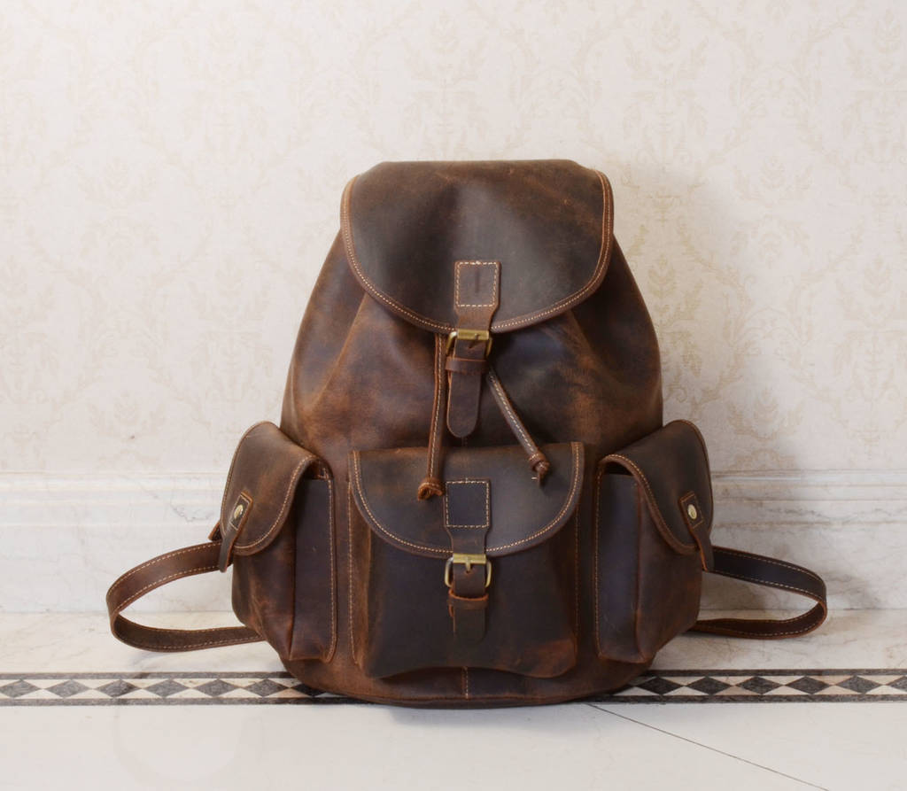 genuine leather backpack by eazo | notonthehighstreet.com