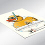 Rubber Duck In The Bath, Fun Print For Your Bathroom, thumbnail 2 of 7