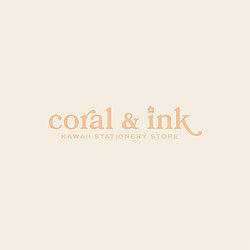 Coral and Ink kawaii stationery store - main logo