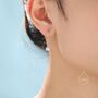 Tiny Moonstone Coin Ear Threader Earrings, thumbnail 4 of 9