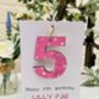 Personalised 5th Birthday Card Wooden Number Gift, thumbnail 3 of 3