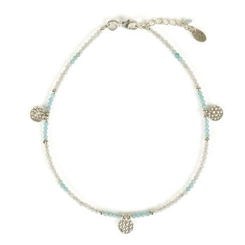 Santorini Dream Apatite And Moonstone Silver Anklet, 2 of 8