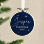 First Christmas Velvet Hoop Christmas Tree Decoration, thumbnail 2 of 3
