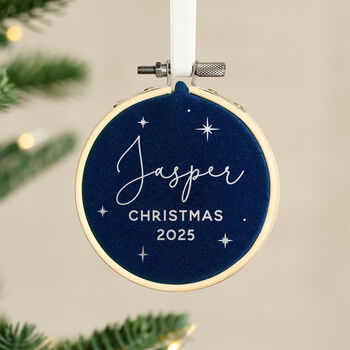 First Christmas Velvet Hoop Christmas Tree Decoration, 2 of 3
