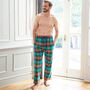 Men's 'Acorn Squash' Check Brushed Cotton Pyjama Trousers, thumbnail 2 of 4