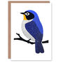 Bluebird Bird On Tree Branch Xmas Christmas Card, thumbnail 1 of 4