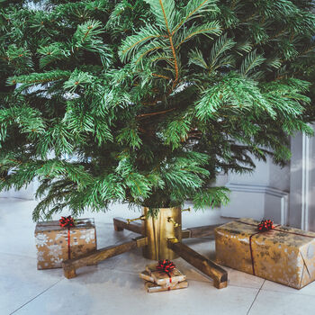Gold Metal Christmas Tree Stand By Lime Lace | notonthehighstreet.com
