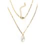 Gold Plated Baroque Freshwater Pearl Paperclip Neckalce, thumbnail 3 of 5