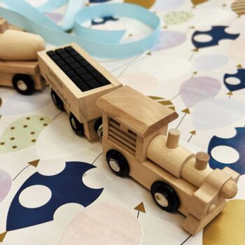 Personalised New Born Wooden Train, 2 of 7