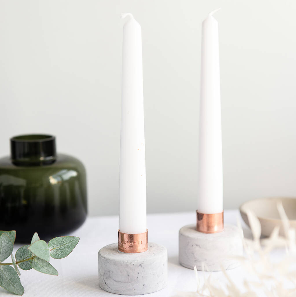 Copper And Concrete Candle Stick Holder, 1 of 8