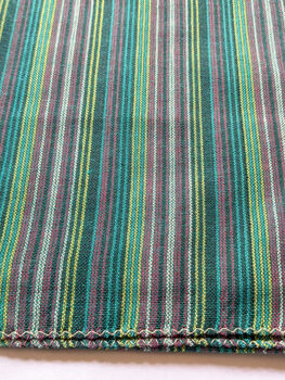 Nepali Cotton Scarf, Green Stripes, Ethically Handmade, 5 of 7