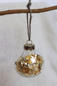 Gold Leaf Christmas Tree Baubles, 2 of 4