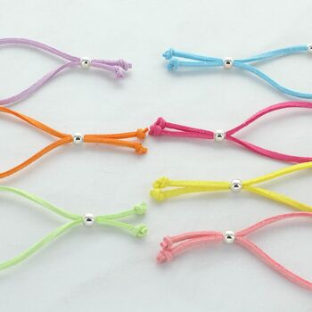Kids Personalised Enamel Charm Suede Slider Bracelet, 4 of 11